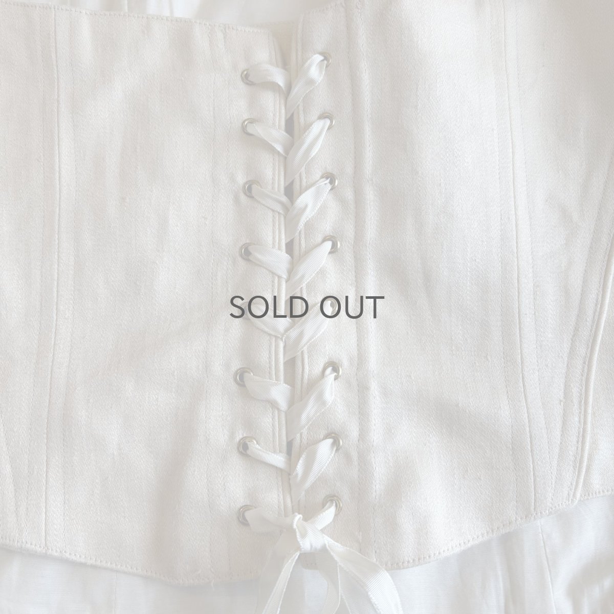 画像6: IVORY COLOR BACK LACE UP DESIGN CORSET / Ladies M~L (6)
