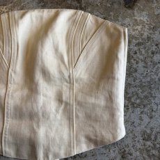 画像4: IVORY COLOR BACK LACE UP DESIGN CORSET / Ladies M~L (4)
