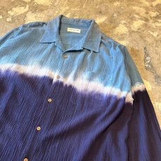 画像4: GRADATION PATTERN OPEN COLLAR L/S SHIRT / Mens M(L) (4)