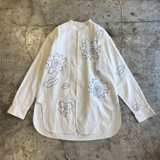 画像1: ART COLOR EMBROIDERY PATTERN LONG DESIGN L/S SHIRT / Ladies L (1)