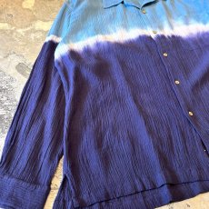 画像5: GRADATION PATTERN OPEN COLLAR L/S SHIRT / Mens M(L) (5)