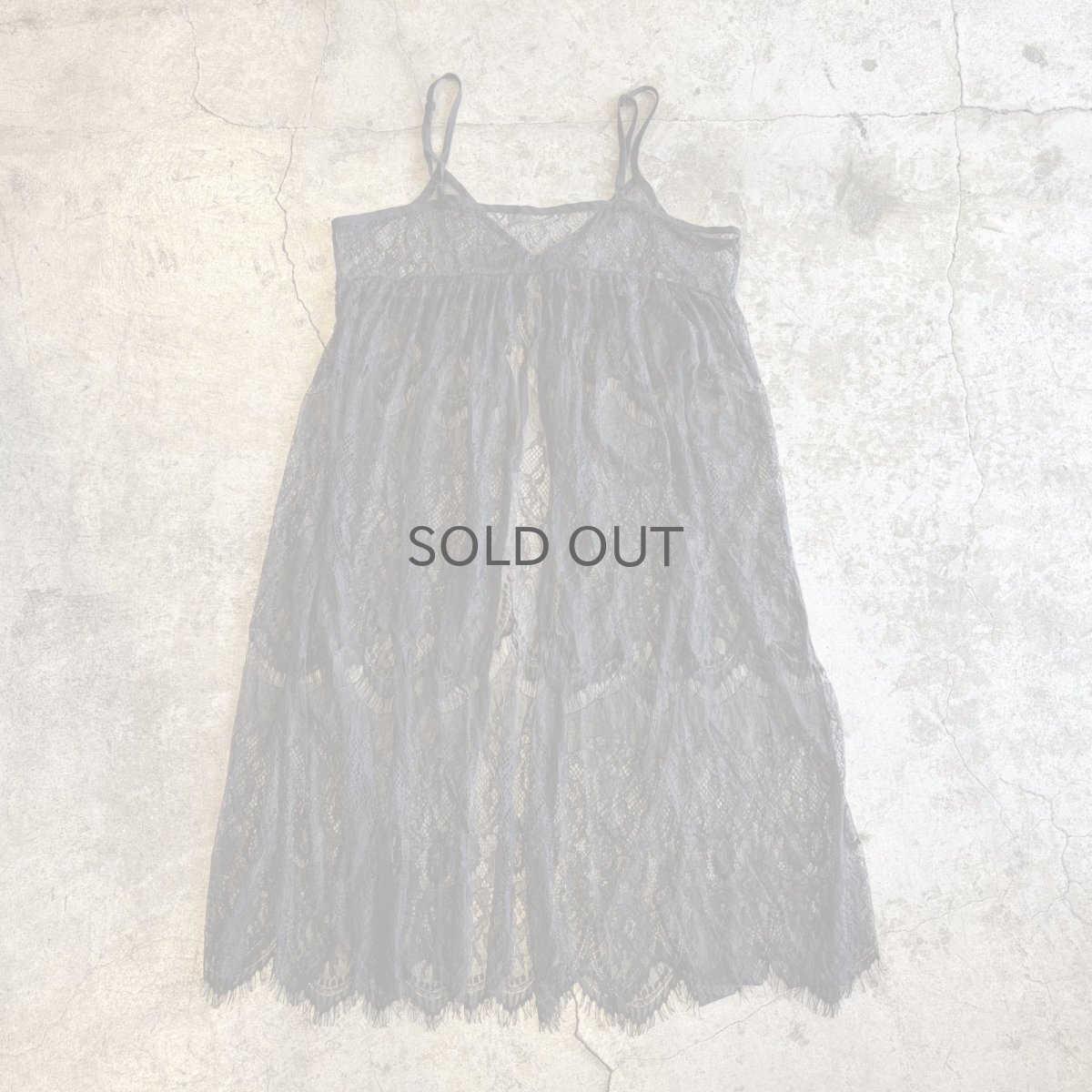画像2: BLACK COLOR LACE LONG CAMISOLE / Ladies M~L (2)