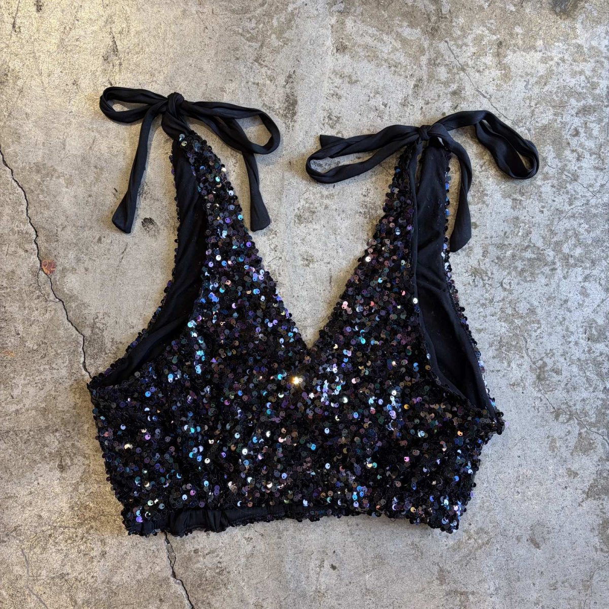 画像2: 【FREE PEOPLE】COLOR SEQUINS CROSS DESIGN BUSTIER / Ladies XS(S~M) (2)