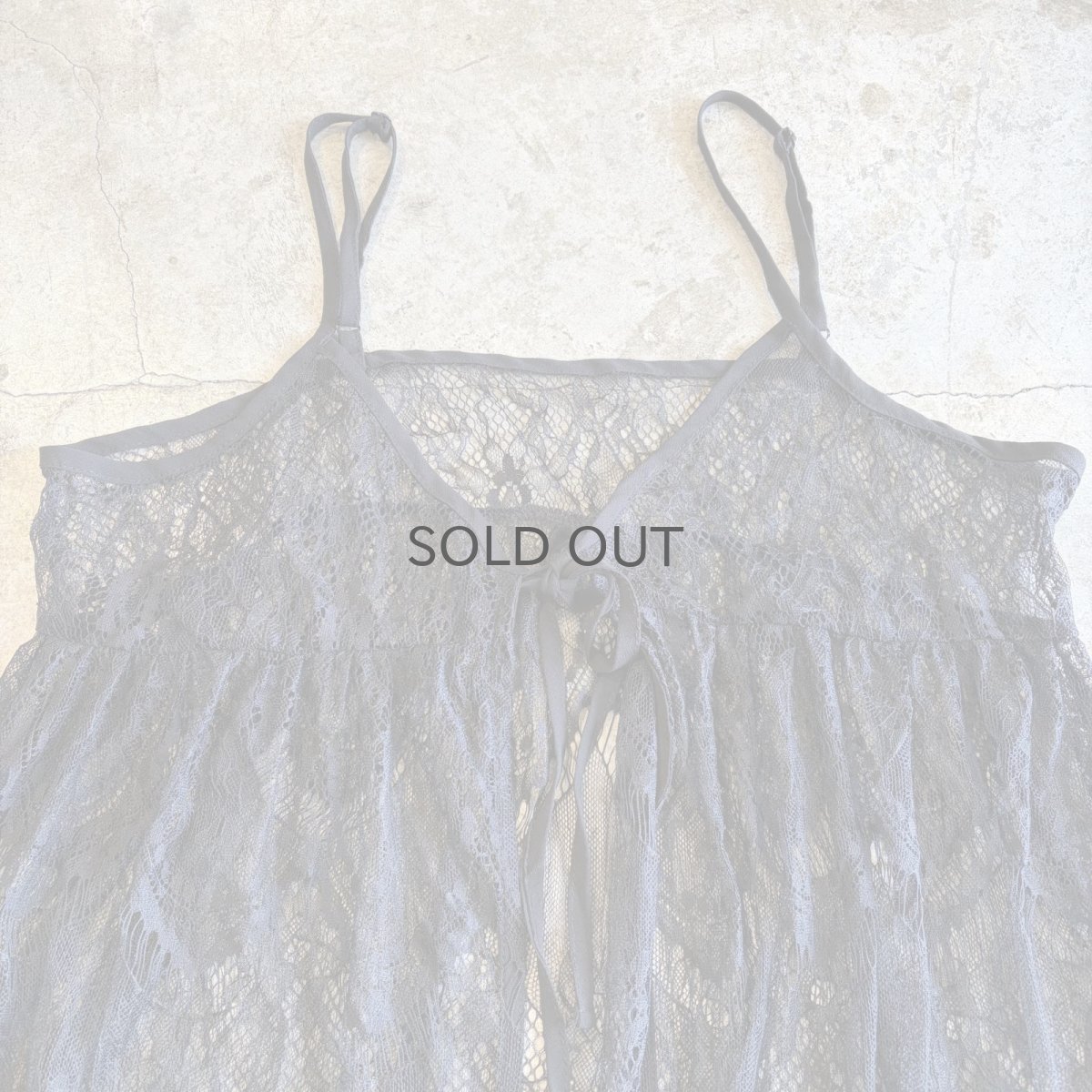 画像6: BLACK COLOR LACE LONG CAMISOLE / Ladies M~L (6)