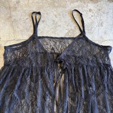 画像6: BLACK COLOR LACE LONG CAMISOLE / Ladies M~L (6)