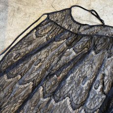画像7: BLACK COLOR LACE LONG CAMISOLE / Ladies M~L (7)