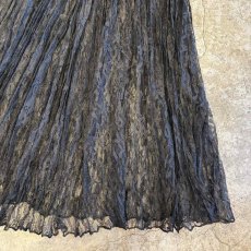 画像6: BLACK COLOR LACE DESIGN PLEATS LONG SKIRT / W23~W33 / MADE IN USA (6)