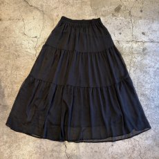 画像2: BLACK COLOR DESIGN TIERED DESIGN SKIRT / W25~W31 (2)