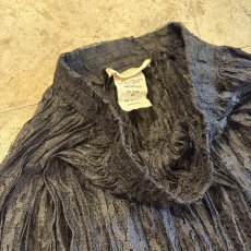 画像7: BLACK COLOR LACE DESIGN PLEATS LONG SKIRT / W23~W33 / MADE IN USA (7)