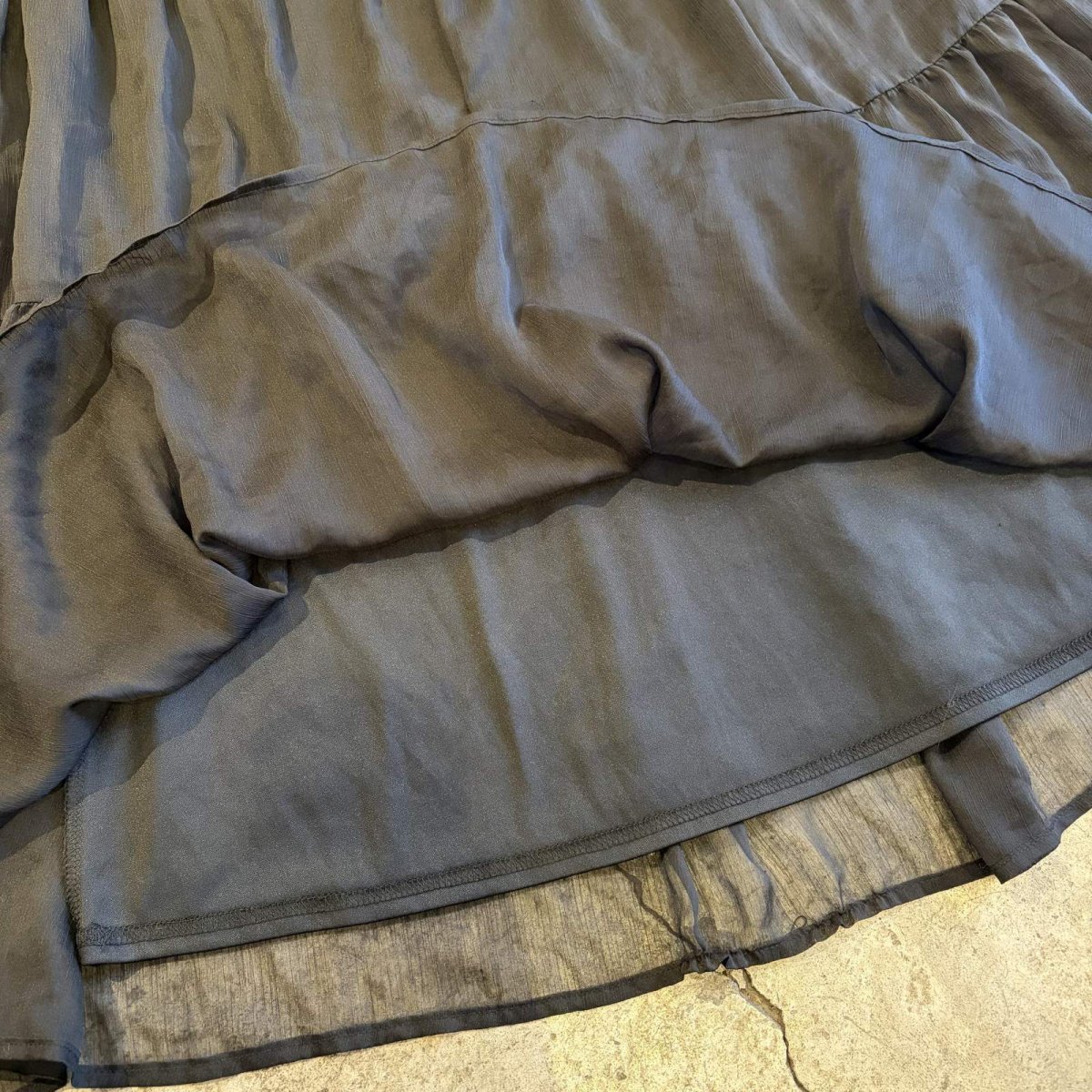 画像10: BLACK COLOR DESIGN TIERED DESIGN SKIRT / W25~W31 (10)