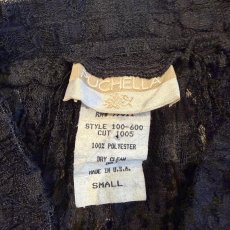 画像10: BLACK COLOR LACE DESIGN PLEATS LONG SKIRT / W23~W33 / MADE IN USA (10)