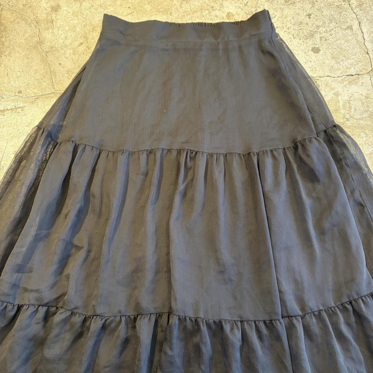 画像5: BLACK COLOR DESIGN TIERED DESIGN SKIRT / W25~W31 (5)
