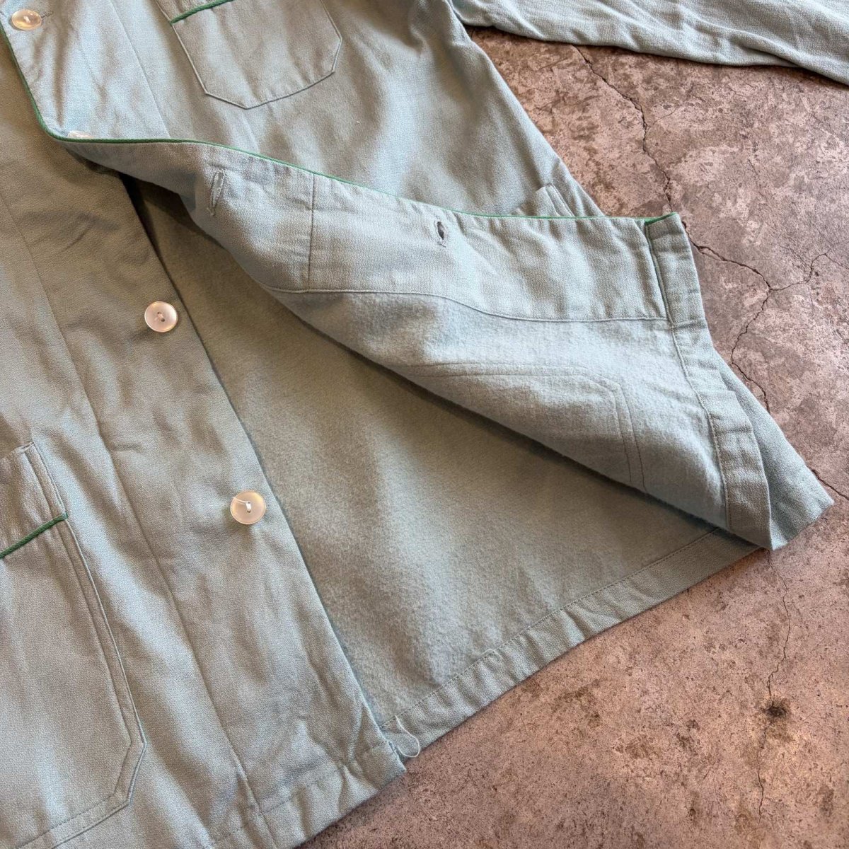 画像7: 70's 3POCKET DESIGN PAJAMAS L/S SHIRT / Ladies L (7)