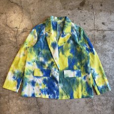 画像1: TIEDYE ALL OVER PATTERN COLOR TAILORED JACKET / Ladies L (1)