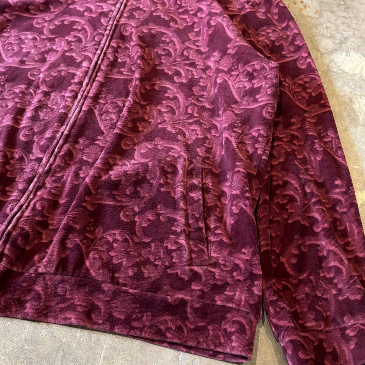 画像6: ALL OVER PATTERN VELOUR ZIP UP JACKET / Mens L(M) (6)