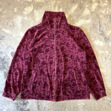 画像1: ALL OVER PATTERN VELOUR ZIP UP JACKET / Mens L(M) (1)