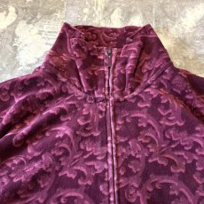 画像10: ALL OVER PATTERN VELOUR ZIP UP JACKET / Mens L(M) (10)
