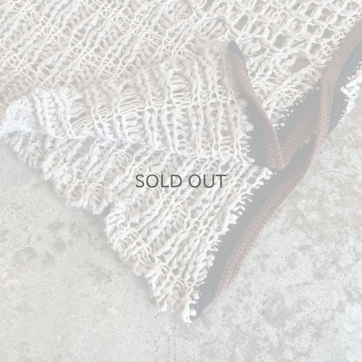 画像5: 2 COLOR STITCH LINE DESIGN CROCHET KNIT VEST / Ladies M~L (5)