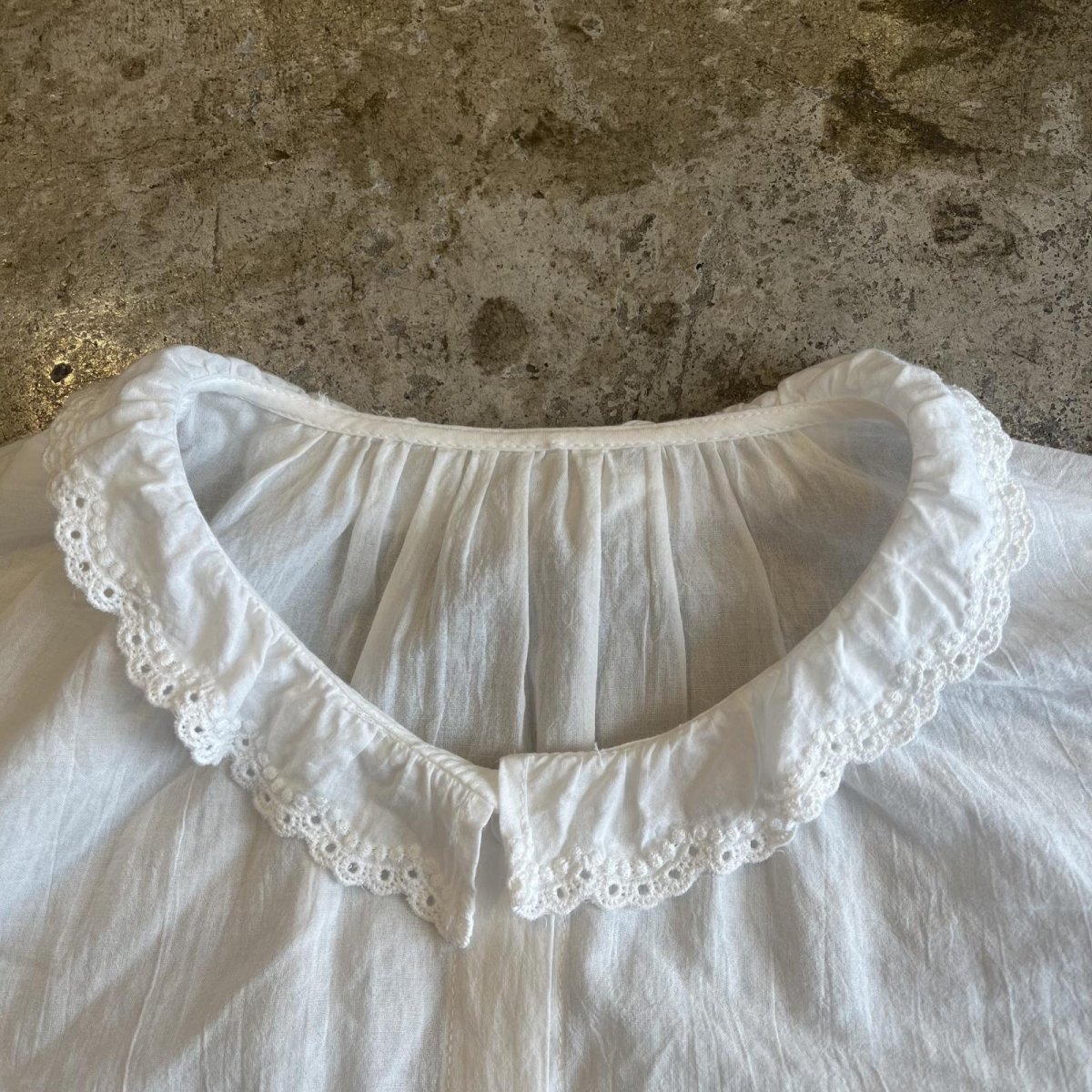 画像8: WHITE COLOR POINT PUNCHING LACE DESIGN BLOUSE / Ladies M (8)