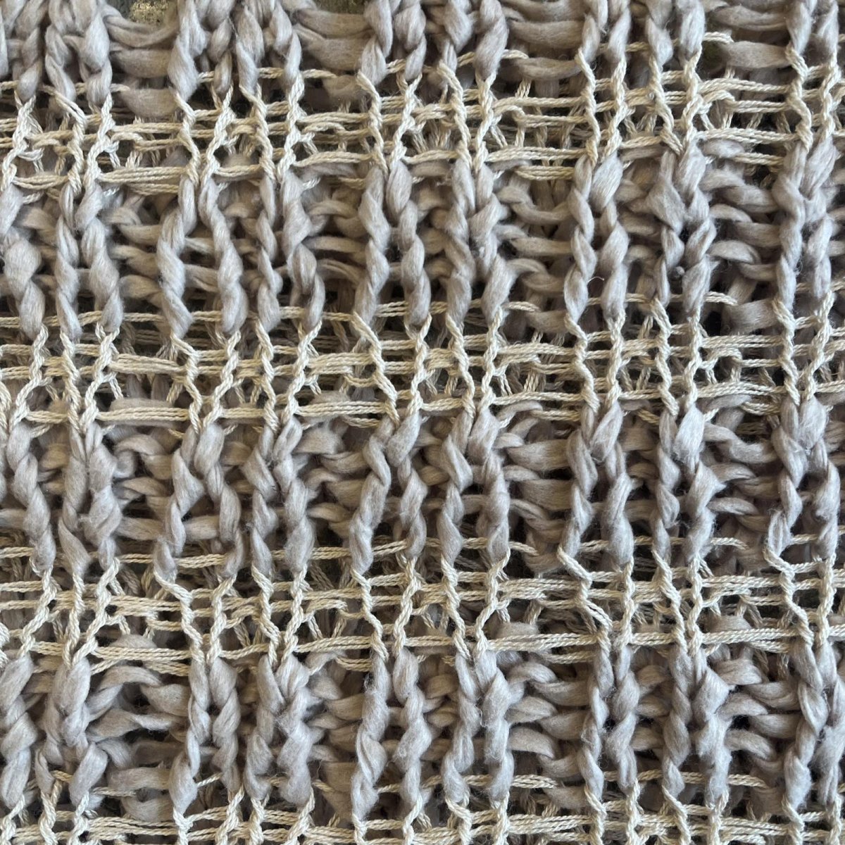 画像13: 2 COLOR STITCH LINE DESIGN CROCHET KNIT VEST / Ladies M~L (13)