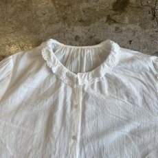 画像9: WHITE COLOR POINT PUNCHING LACE DESIGN BLOUSE / Ladies M (9)