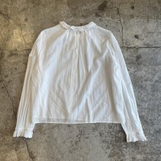 画像2: WHITE COLOR POINT PUNCHING LACE DESIGN BLOUSE / Ladies M (2)