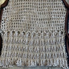 画像11: 2 COLOR STITCH LINE DESIGN CROCHET KNIT VEST / Ladies M~L (11)
