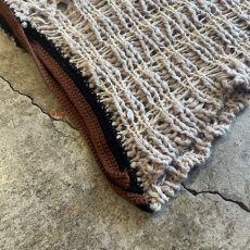 画像3: 2 COLOR STITCH LINE DESIGN CROCHET KNIT VEST / Ladies M~L (3)