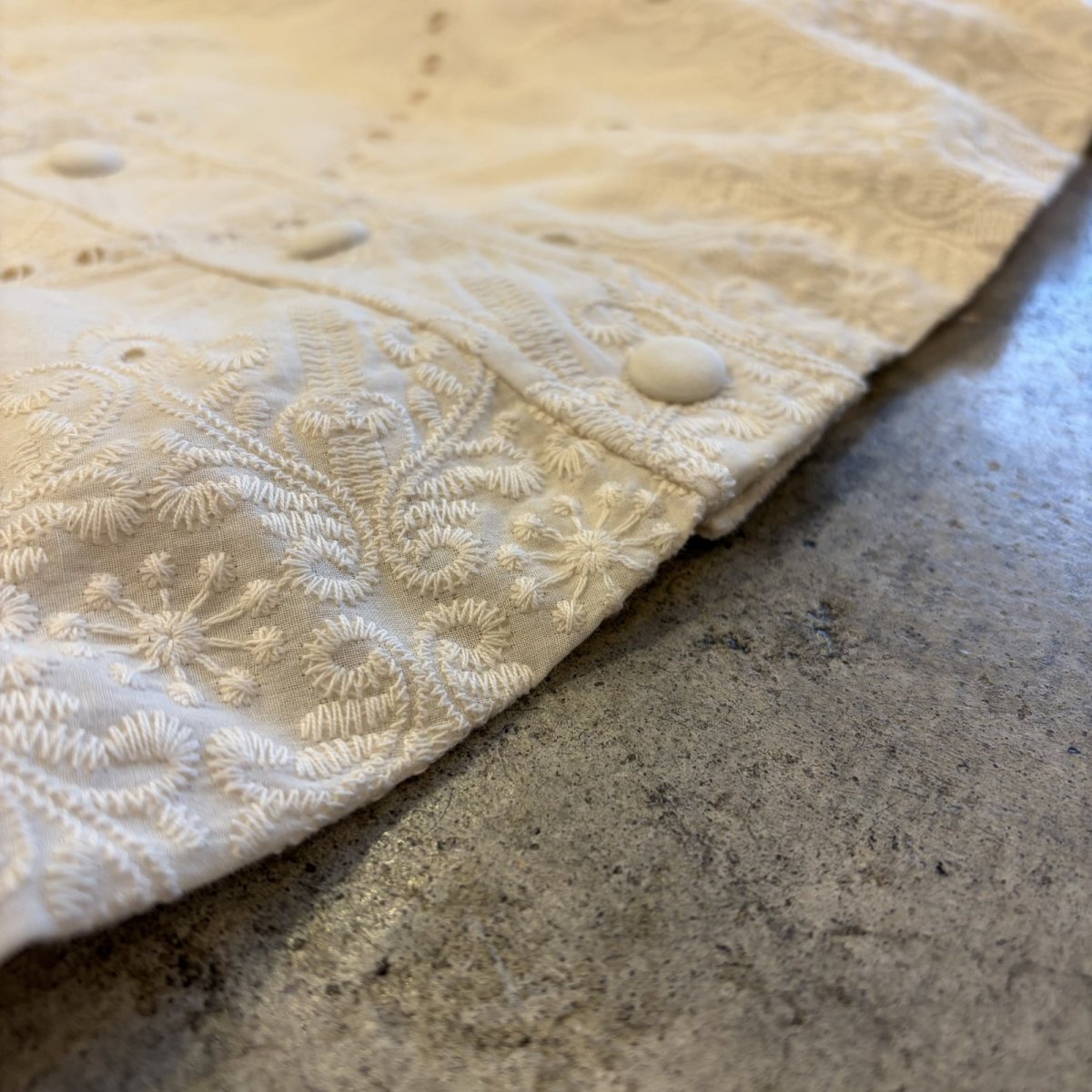 画像11: EMBROIDERY LACE DESIGN ZIP UP JACKET / Ladies XS(M) (11)