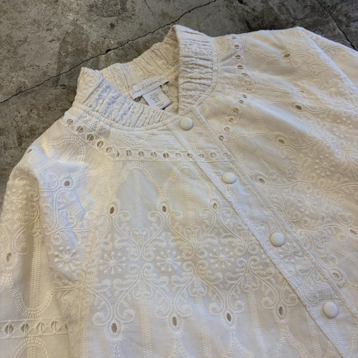 画像3: EMBROIDERY LACE DESIGN ZIP UP JACKET / Ladies XS(M) (3)