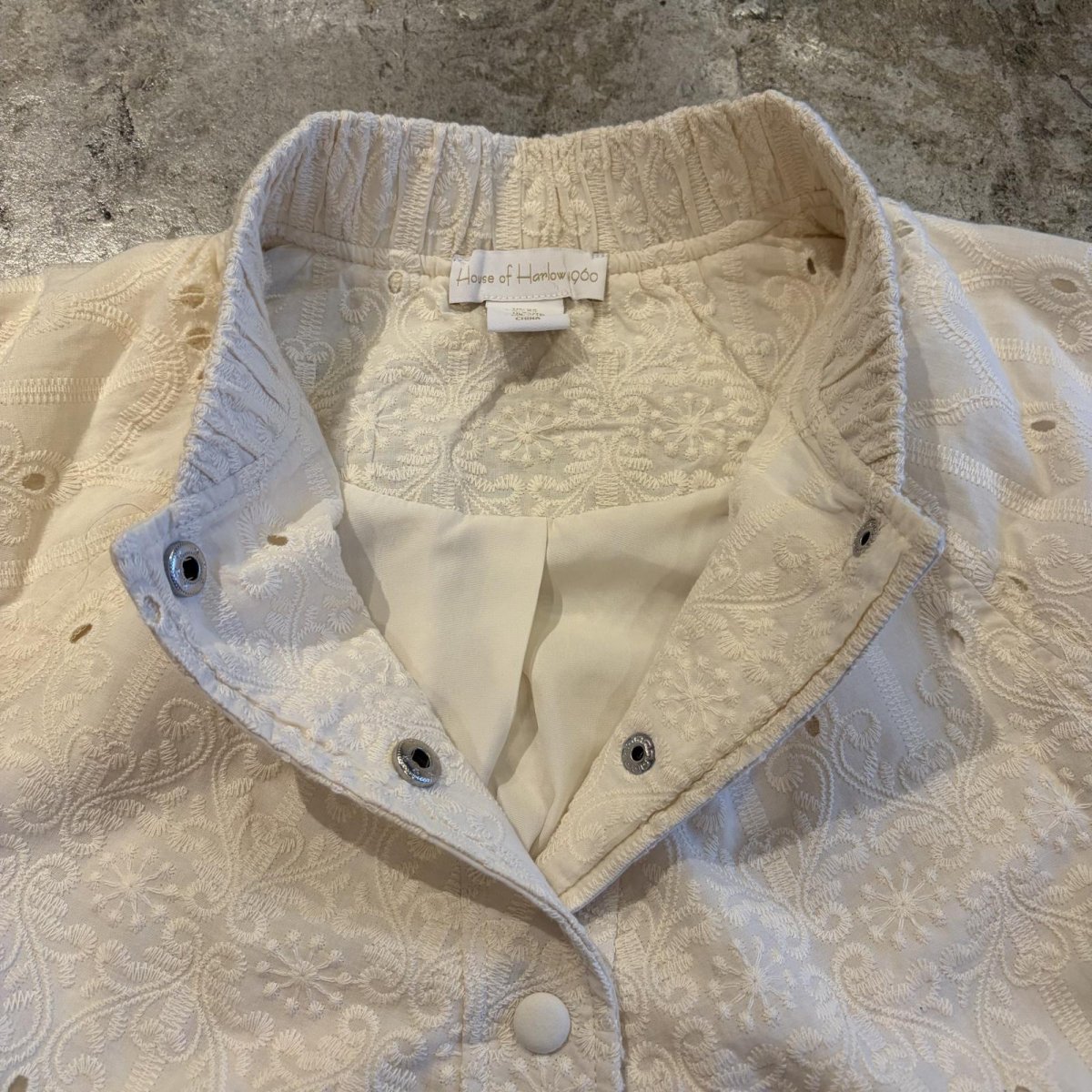 画像7: EMBROIDERY LACE DESIGN ZIP UP JACKET / Ladies XS(M) (7)