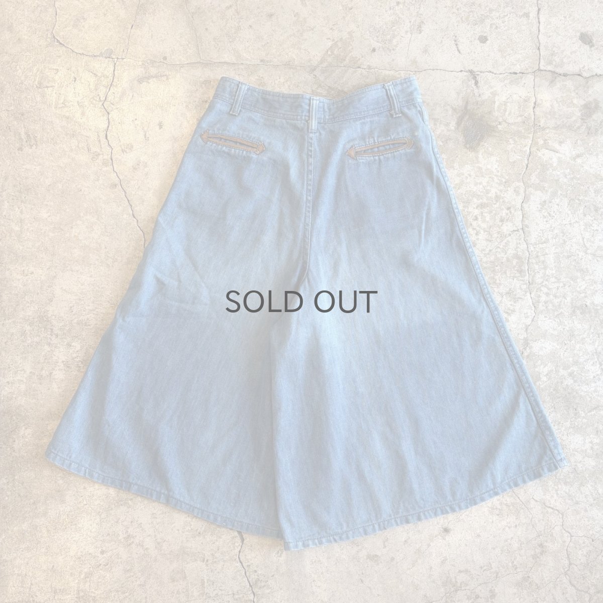 画像2: OLD WIDE DESIGN HALF DENIM PANTS / W27 (2)