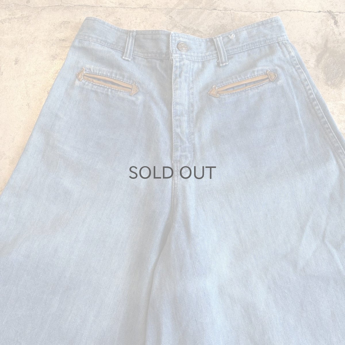 画像6: OLD WIDE DESIGN HALF DENIM PANTS / W27 (6)