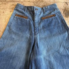 画像6: OLD WIDE DESIGN HALF DENIM PANTS / W27 (6)