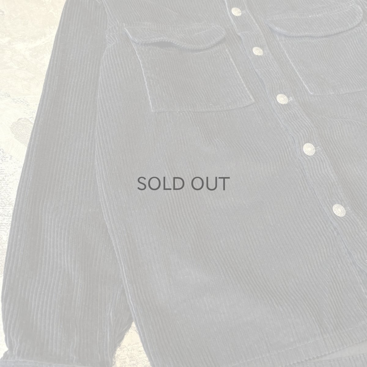 画像5: BOX SILHOUETTE BLACK COLOR CORDUROY JACKET / Mens M(L) (5)