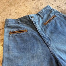 画像3: OLD WIDE DESIGN HALF DENIM PANTS / W27 (3)