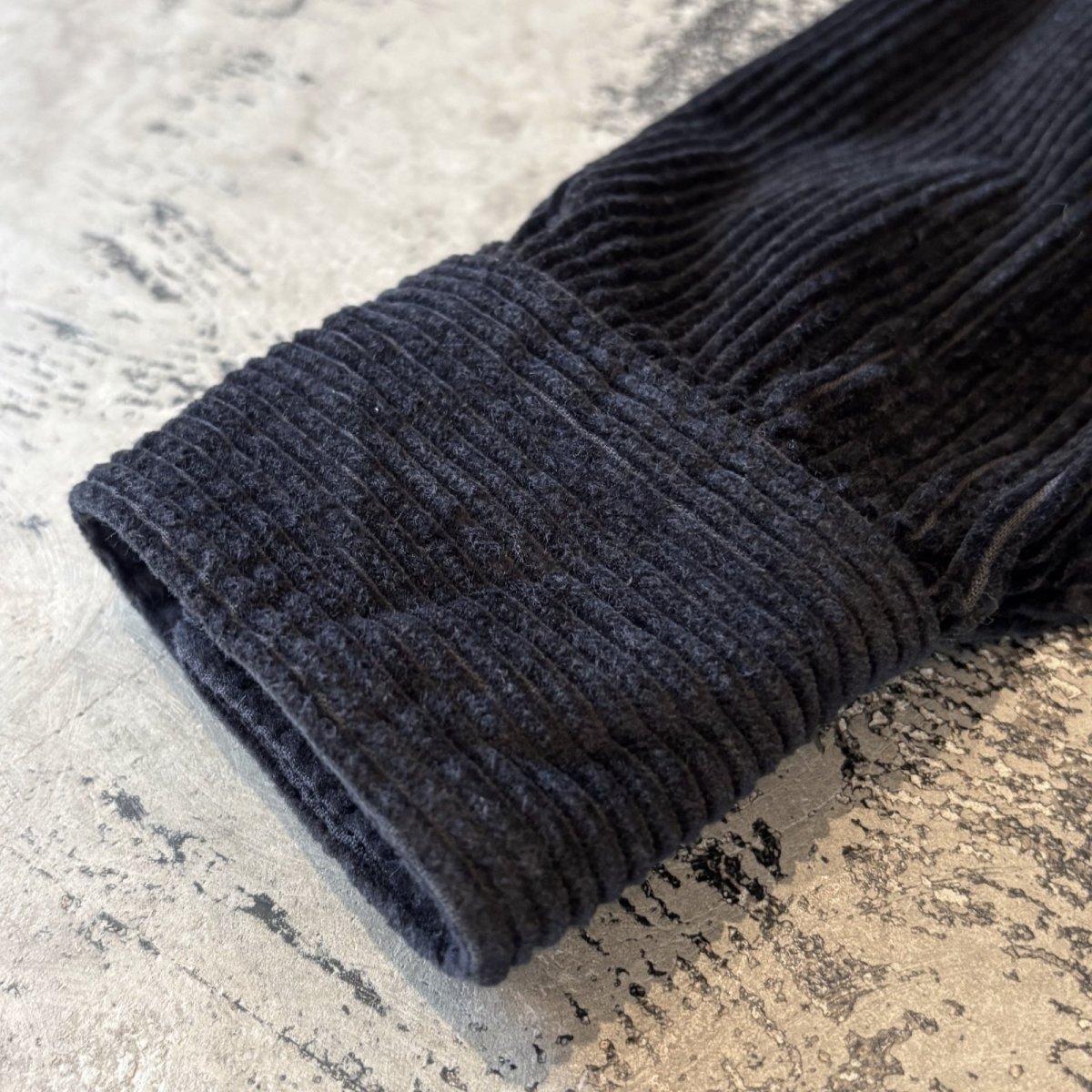 画像7: BOX SILHOUETTE BLACK COLOR CORDUROY JACKET / Mens M(L) (7)