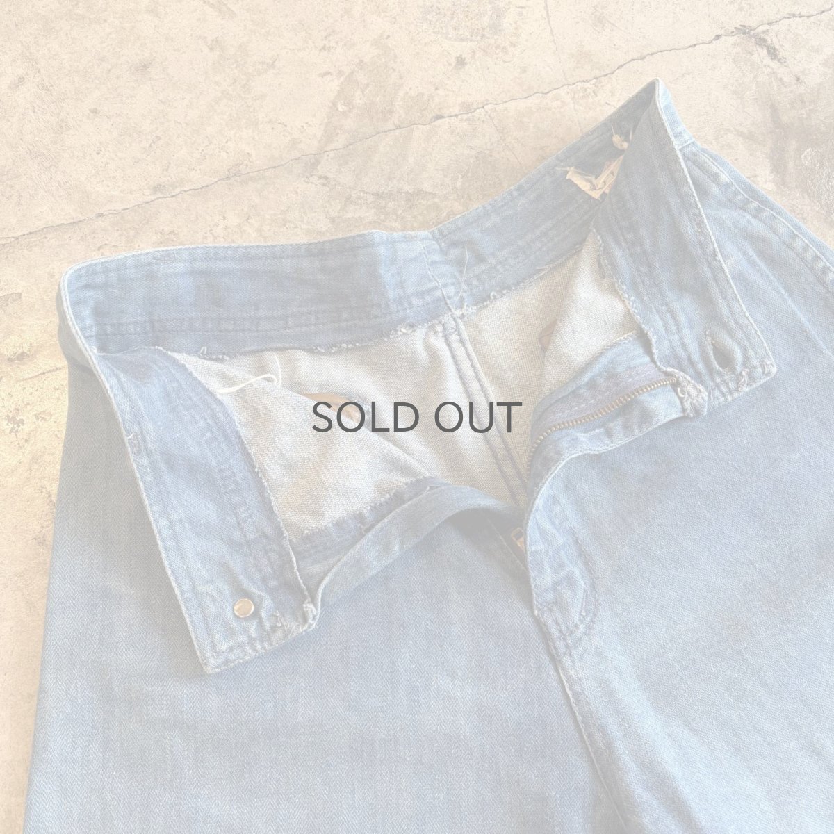 画像7: OLD WIDE DESIGN HALF DENIM PANTS / W27 (7)