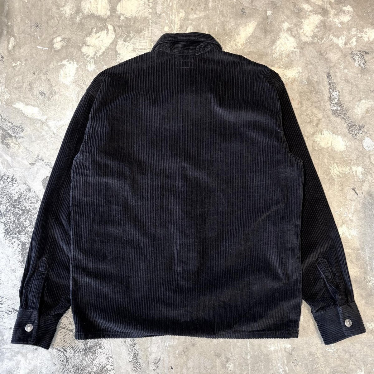 画像2: BOX SILHOUETTE BLACK COLOR CORDUROY JACKET / Mens M(L) (2)