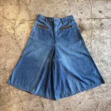 画像1: OLD WIDE DESIGN HALF DENIM PANTS / W27 (1)