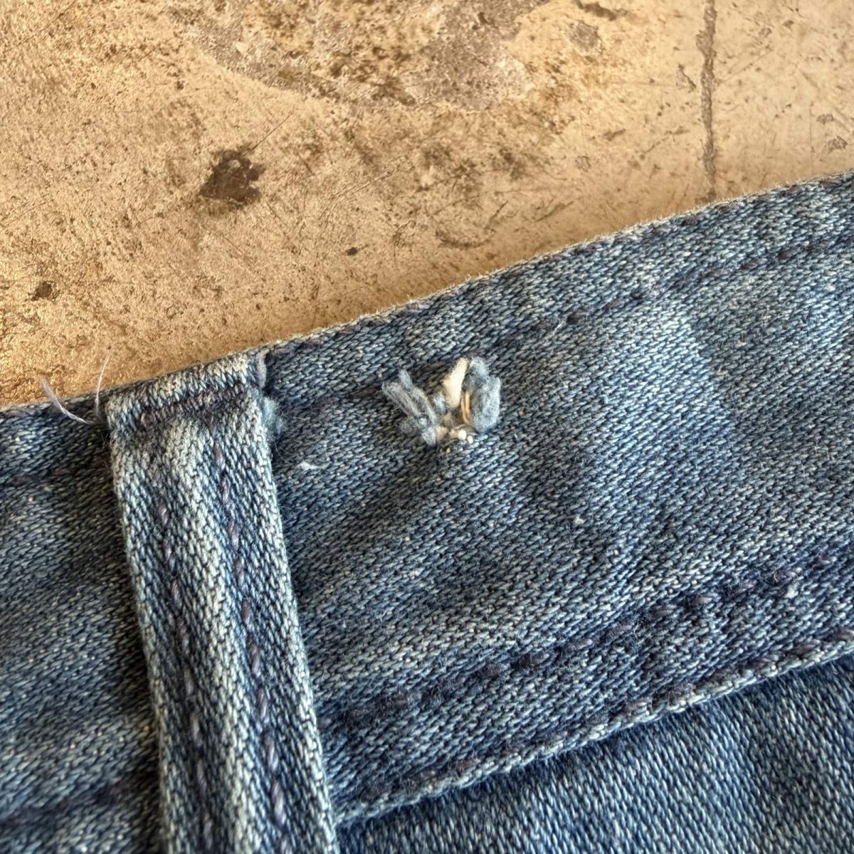 画像12: OLD WIDE DESIGN HALF DENIM PANTS / W27 (12)