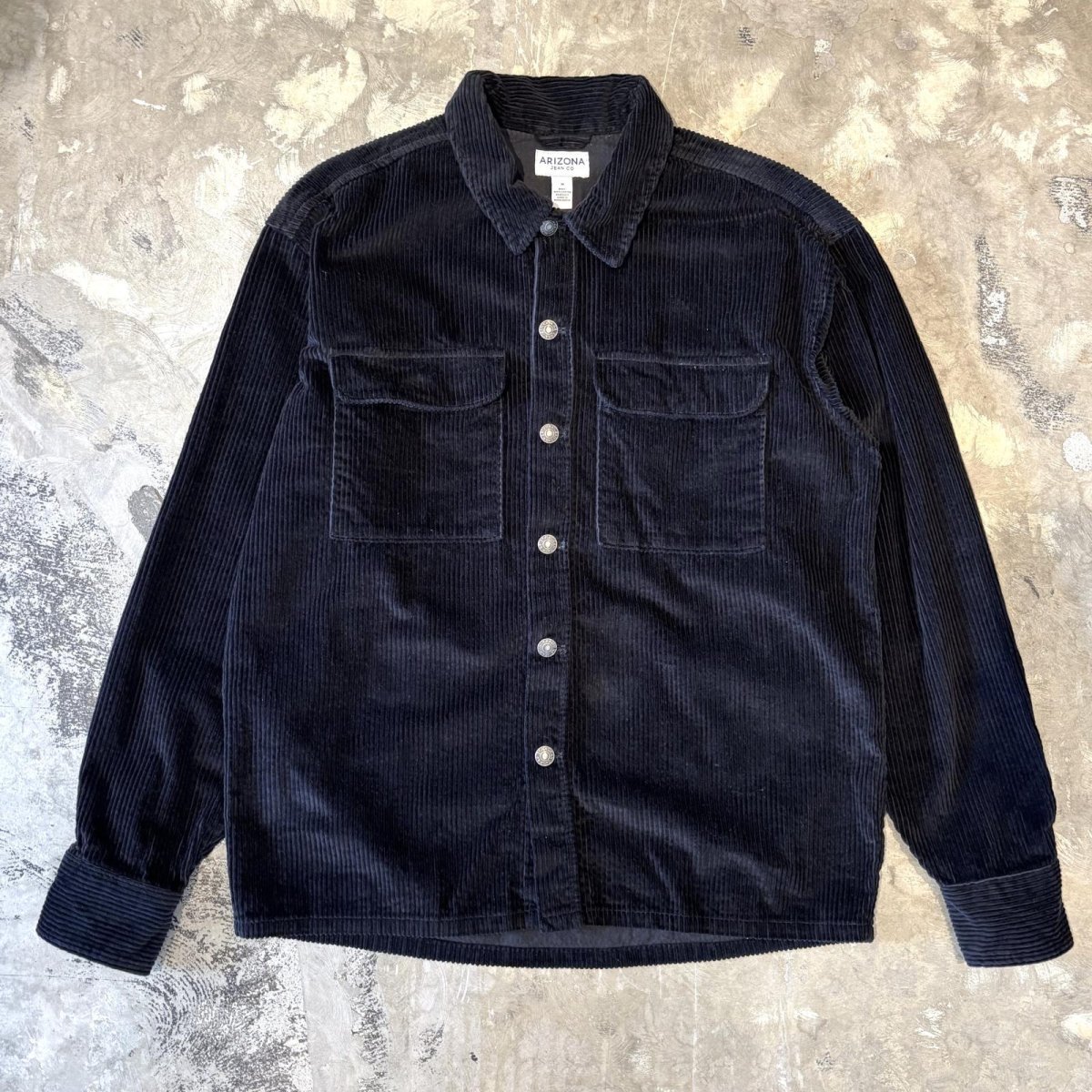 画像1: BOX SILHOUETTE BLACK COLOR CORDUROY JACKET / Mens M(L) (1)