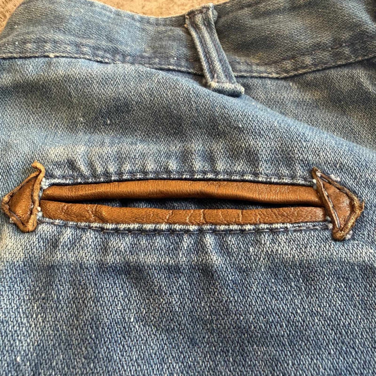 画像4: OLD WIDE DESIGN HALF DENIM PANTS / W27 (4)