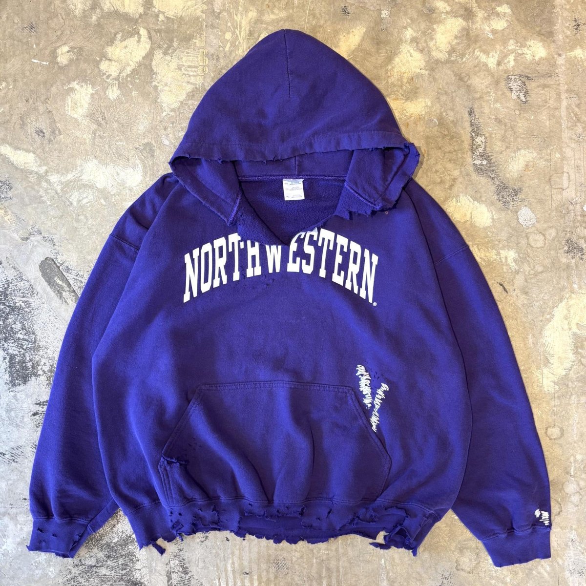 画像1: STITCH CRASH DAMAGE HOODIE SWEAT / Mens XL (1)