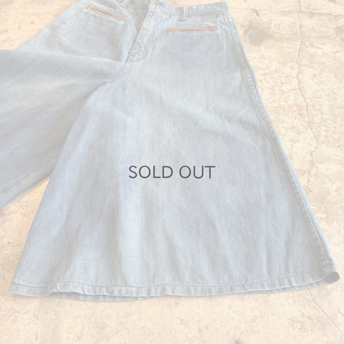 画像5: OLD WIDE DESIGN HALF DENIM PANTS / W27 (5)