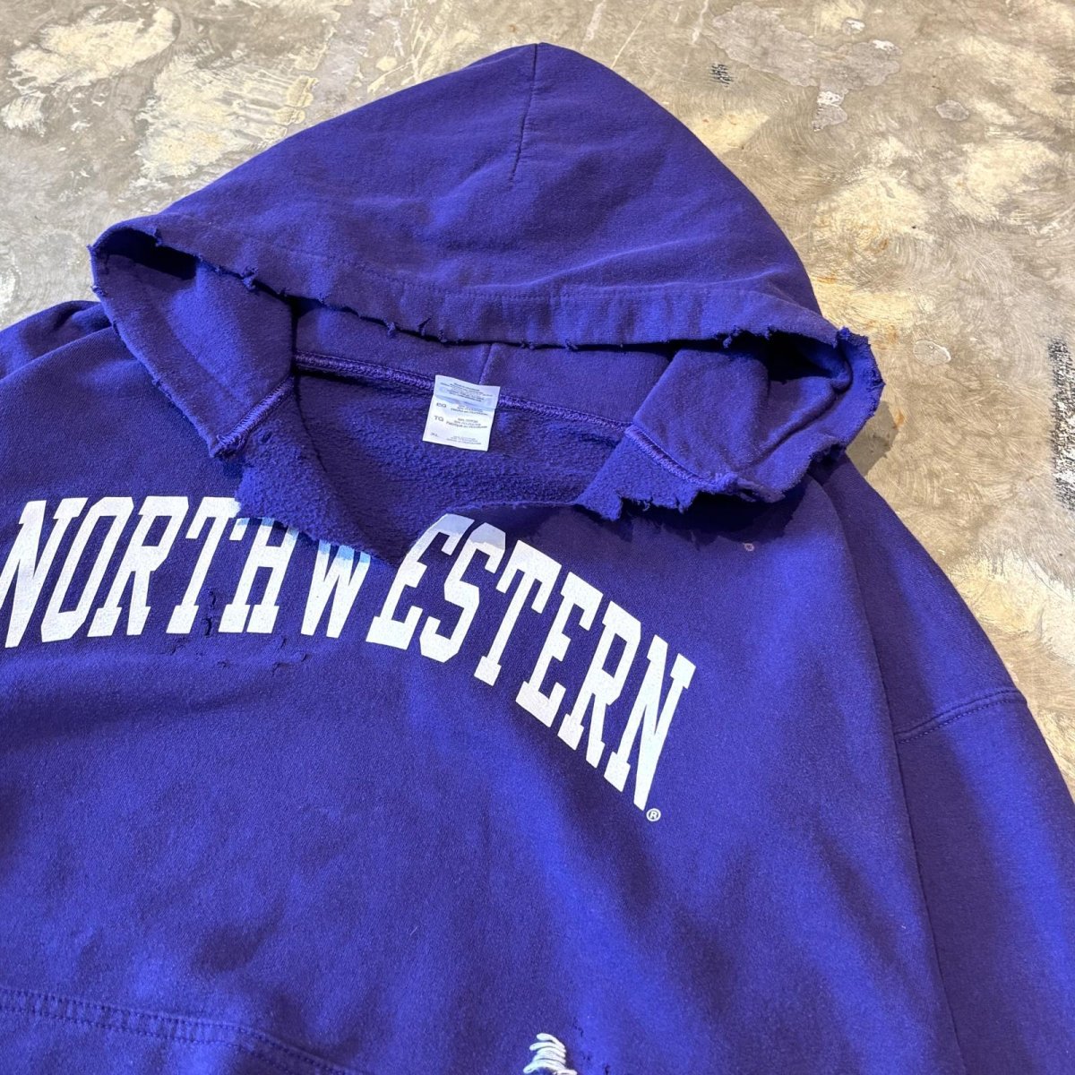 画像4: STITCH CRASH DAMAGE HOODIE SWEAT / Mens XL (4)