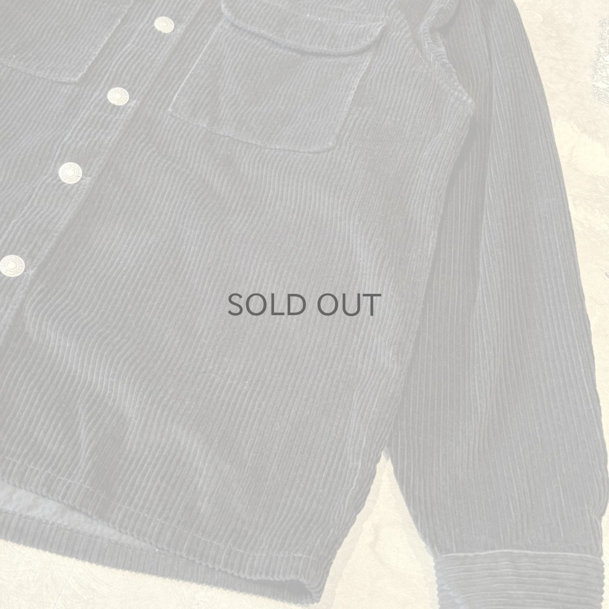 画像6: BOX SILHOUETTE BLACK COLOR CORDUROY JACKET / Mens M(L) (6)