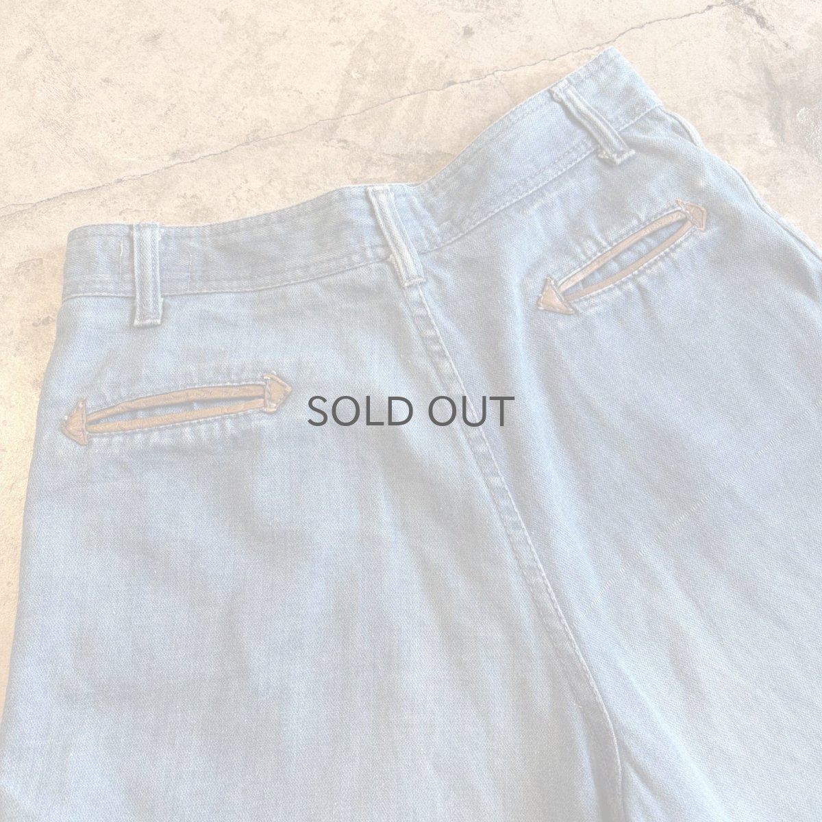 画像8: OLD WIDE DESIGN HALF DENIM PANTS / W27 (8)