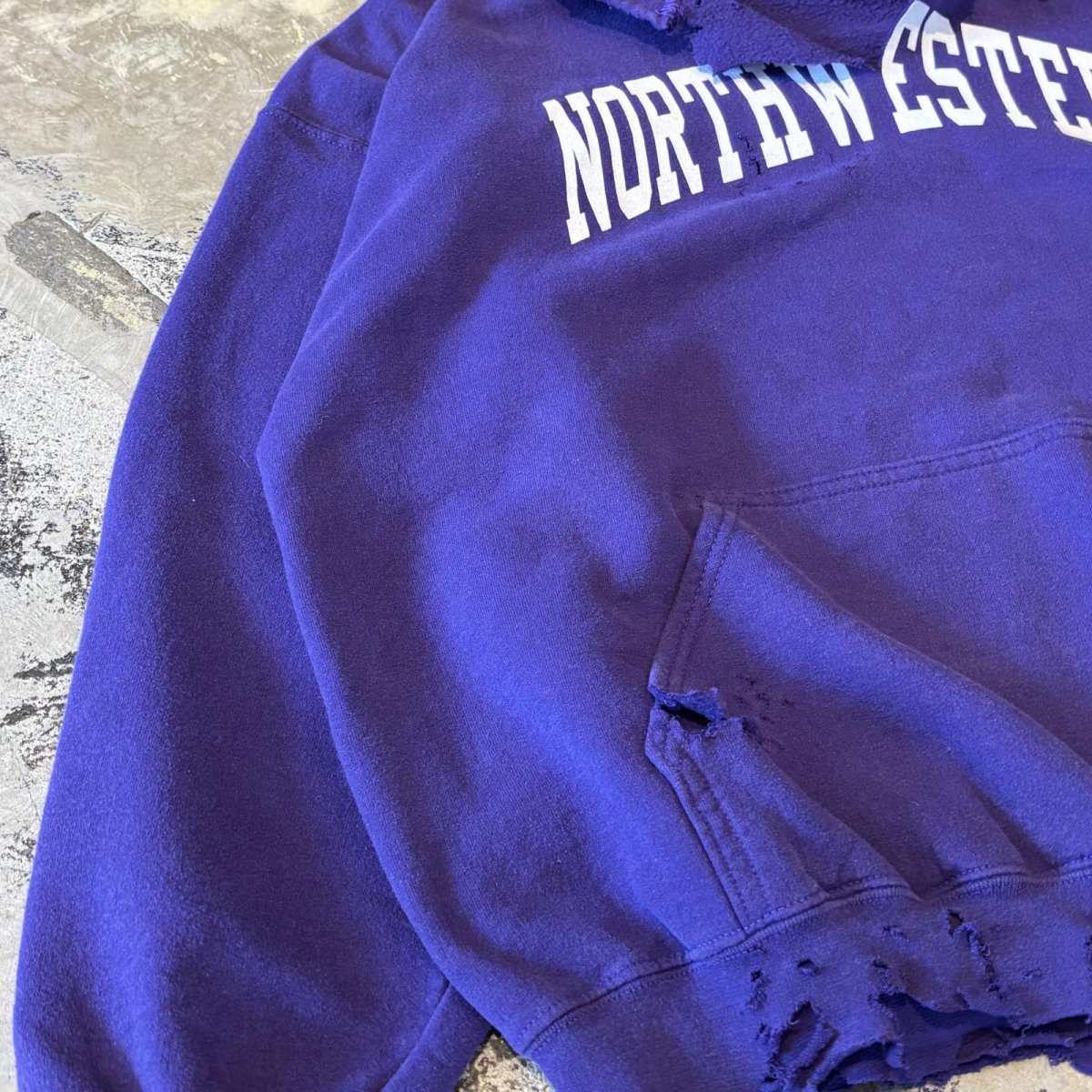 画像5: STITCH CRASH DAMAGE HOODIE SWEAT / Mens XL (5)