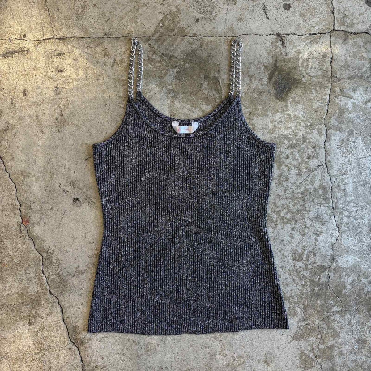 画像1: CHAIN STRAP DESIGN METALLIC CAMISOLE / Ladies M (1)